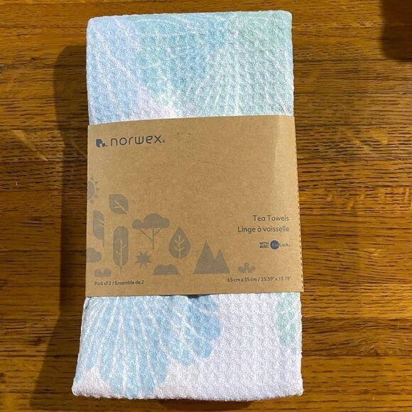 Norwex Tea Towels Limited Edition Soft Blossoms/Brush Strokes NWT - Picture 5 of 11